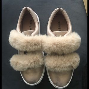 Dirty Laundry Slip on with fluffy detail on top.